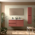 Load image into Gallery viewer, Salgar sg131da2909c75d43c8229 SALGAR IMAGES AND SHEETS/01 Product Images/Bathroom Furniture/113414 Noja Wall Hung Vanity Unit with 2 Drawers +2 Doors, Basin &amp; Mirror - Red Satin/01.jpg
