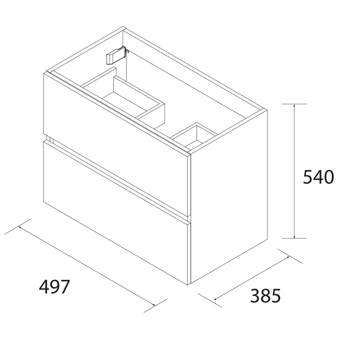 Salgar sg132471ad85e0ca5cd7eb SALGAR IMAGES AND SHEETS/01 Product Images/Bathroom Furniture/96677 Fussion Line D40 Wall Hung Vanity Unit with 2 Drawers - Gloss White/03.jpg