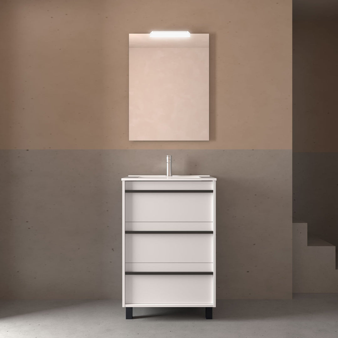 Salgar sg138487a0e554223da035 SALGAR IMAGES AND SHEETS/01 Product Images/Bathroom Furniture/113018 Attila Wall Hung Vanity Unit with 3 Drawers, Basin & Mirror - White Satin/01.jpg