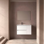 Load image into Gallery viewer, Salgar sg1518767e0bf18e24d0f0 SALGAR IMAGES AND SHEETS/01 Product Images/Bathroom Furniture/118272 Noja Wall Hung Vanity Unit with 2 Drawers + 1 Door, Basin &amp; Mirror - White Satin/01.jpg

