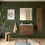 Load image into Gallery viewer, Salgar sg15e31bc3c89dee55c257 SALGAR IMAGES AND SHEETS/01 Product Images/Bathroom Furniture/118051 Silane Wall Hung Vanity Unit with 2 Drawers &amp; Basin - Walnut Maya/01.jpg
