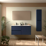Load image into Gallery viewer, Salgar sg16ef33f6c974845b0ca7 SALGAR IMAGES AND SHEETS/01 Product Images/Bathroom Furniture/113441 Noja Wall Hung Vanity Unit with 2 Drawers +2 Doors &amp; Basin - Blue Satin/01.jpg
