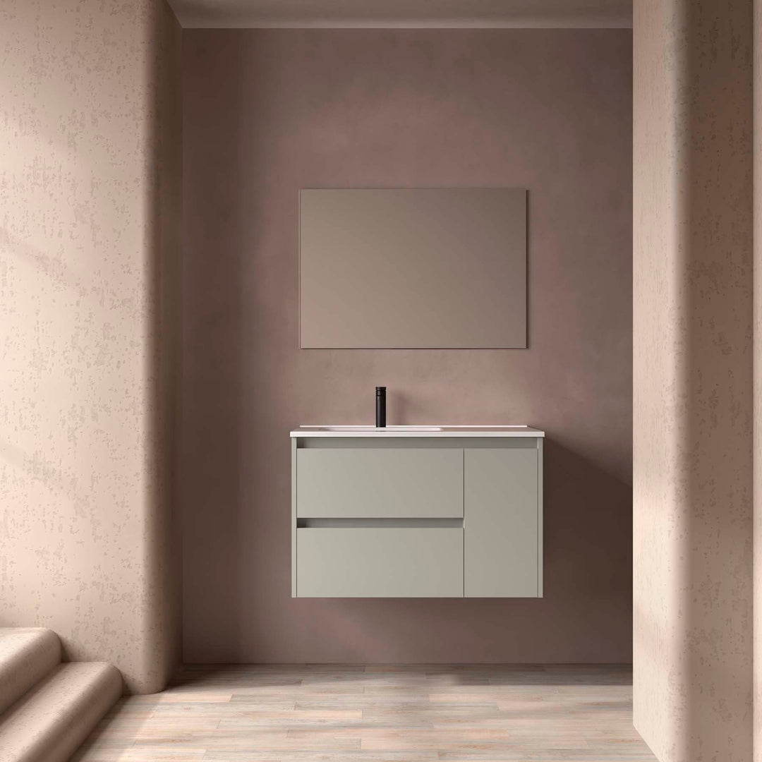 Salgar sg18aebcfda24f0b5f0639 SALGAR IMAGES AND SHEETS/01 Product Images/Bathroom Furniture/118178 Noja Wall Hung Vanity Unit with 2 Drawers + 1 Door & Basin - Grey Satin/01.jpg
