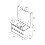 Load image into Gallery viewer, Salgar sg19493cea3a7a4430c095 SALGAR IMAGES AND SHEETS/01 Product Images/Bathroom Furniture/118012 Attila Wall Hung Vanity Unit with 2 Drawers, Basin &amp; Mirror - Grey Satin/03.jpg
