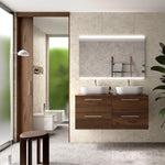 Load image into Gallery viewer, Salgar sg194dfccfadadadaecba2 SALGAR IMAGES AND SHEETS/01 Product Images/Bathroom Furniture/118086 Silane Wall Hung Vanity Unit with 4 Drawers &amp; Worktop - Walnut Maya/01.jpg
