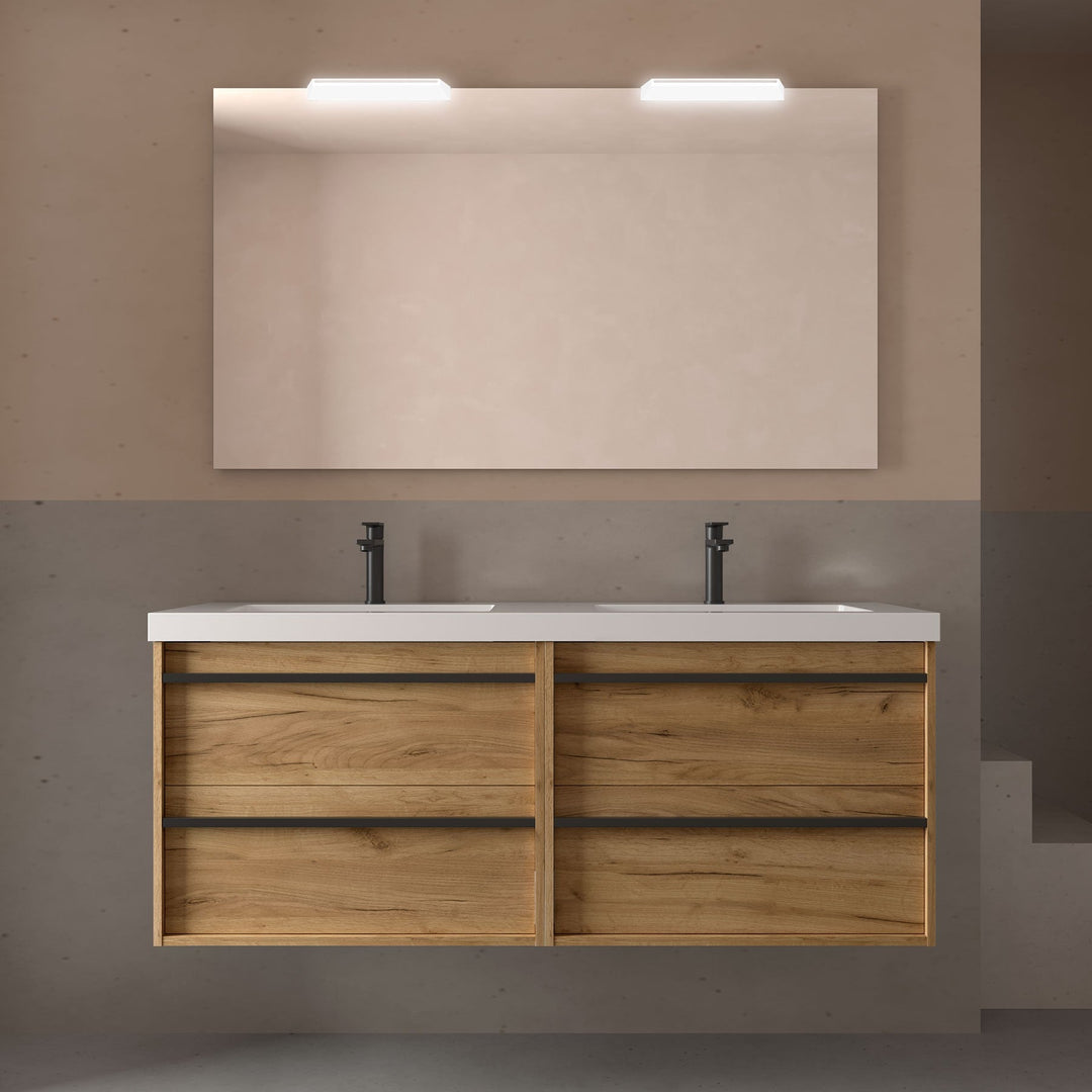 Salgar sg195d51ee731ff06ae8c1 SALGAR IMAGES AND SHEETS/01 Product Images/Bathroom Furniture/113016 Attila Wall Hung Vanity Unit with 4 Drawers, Basin & Mirror - Africa Oak/01.jpg