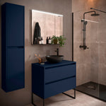 Load image into Gallery viewer, Salgar sg197e3f01590006fed736 SALGAR IMAGES AND SHEETS/01 Product Images/Bathroom Furniture/105501 Noja Wall Hung Vanity Unit with 2 Drawers &amp; Worktop - Blue Satin/01.jpg
