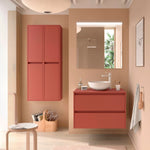 Load image into Gallery viewer, Salgar sg19e0997696069f203ebf SALGAR IMAGES AND SHEETS/01 Product Images/Bathroom Furniture/105512 Noja Wall Hung Vanity Unit with 2 Drawers &amp; Worktop - Red Satin/01.jpg
