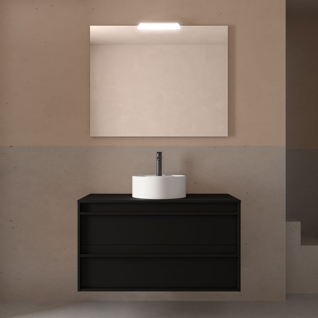 Salgar sg19e1f8177dea19a0b6ef SALGAR IMAGES AND SHEETS/01 Product Images/Bathroom Furniture/104965 Attila Wall Hung Vanity Unit with Worktop - Black Satin/01.jpg