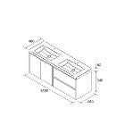 Load image into Gallery viewer, Salgar sg1a09f7cadc3d7608eb3b SALGAR IMAGES AND SHEETS/01 Product Images/Bathroom Furniture/113458 Noja Wall Hung Vanity Unit with 2 Drawers +2 Doors &amp; Basin - Black Satin/02.jpg
