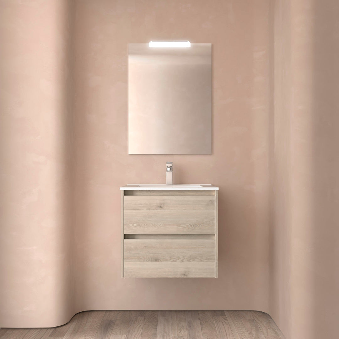Salgar sg1a8ab3d2a09eab6d9dc6 SALGAR IMAGES AND SHEETS/01 Product Images/Bathroom Furniture/113174 Noja Wall Hung Vanity Unit with 2 Drawers, Basin & Mirror - Natural/01.jpg