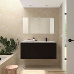 Load image into Gallery viewer, Salgar sg1b3a312745fa5365f212 SALGAR IMAGES AND SHEETS/01 Product Images/Bathroom Furniture/118869 Noja Wall Hung Vanity Unit with 4 Doors, Offset Basin &amp; Mirror - Black Satin/01.jpg

