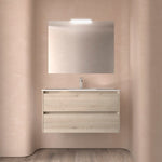 Load image into Gallery viewer, Salgar sg1d0d410e11ec15d67150 SALGAR IMAGES AND SHEETS/01 Product Images/Bathroom Furniture/113210 Noja Wall Hung Vanity Unit with 2 Drawers, Basin &amp; Mirror - Natural/01.jpg
