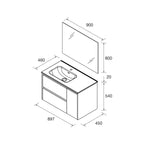 Load image into Gallery viewer, Salgar sg20829498caaba8757c2b SALGAR IMAGES AND SHEETS/01 Product Images/Bathroom Furniture/118274 Noja Wall Hung Vanity Unit with 2 Drawers + 1 Door, Basin &amp; Mirror - Blue Satin/02.jpg
