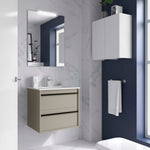 Load image into Gallery viewer, Salgar sg21c402e2258795cb8ccd SALGAR IMAGES AND SHEETS/01 Product Images/Bathroom Furniture/118009 Attila Wall Hung Vanity Unit with 2 Drawers, Basin &amp; Mirror - Grey Satin/01.jpg
