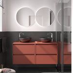 Load image into Gallery viewer, Salgar sg227c3abb52e95c050f0e SALGAR IMAGES AND SHEETS/01 Product Images/Bathroom Furniture/105530 Noja Wall Hung Vanity Unit with 4 Drawers &amp; Worktop - Red Satin/01.jpg

