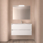 Load image into Gallery viewer, Salgar sg2289fe8fe70e92eaf682 SALGAR IMAGES AND SHEETS/01 Product Images/Bathroom Furniture/113204 Noja Wall Hung Vanity Unit with 2 Drawers, Basin &amp; Mirror - White Gloss/01.jpg
