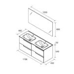Load image into Gallery viewer, Salgar sg2292d4078e042ce02ef5 SALGAR IMAGES AND SHEETS/01 Product Images/Bathroom Furniture/117959 Vima Wall Hung Vanity Unit with 4 Drawers, Basin &amp; Mirror - Sienna Oak/02.jpg

