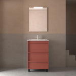 Load image into Gallery viewer, Salgar sg23cfb4ed589eb5548f6f SALGAR IMAGES AND SHEETS/01 Product Images/Bathroom Furniture/105108 Attila Floor Standing Vanity Unit with 3 Drawers &amp; Basin - Red Satin/01.jpg
