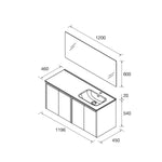 Load image into Gallery viewer, Salgar sg24b7dbfbec4a7aebd5dd SALGAR IMAGES AND SHEETS/01 Product Images/Bathroom Furniture/118844 Noja Wall Hung Vanity Unit with 4 Doors, Offset Basin &amp; Mirror - Natural/02.jpg
