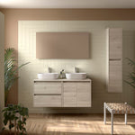 Load image into Gallery viewer, Salgar sg269c70d59016c57a67b7 SALGAR IMAGES AND SHEETS/01 Product Images/Bathroom Furniture/113480 Noja Wall Hung Vanity Unit with 2 Drawers +2 Doors &amp; Worktop - Natural/01.jpg
