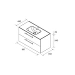 Load image into Gallery viewer, Salgar sg277d55f4763bc3a5e2d7 SALGAR IMAGES AND SHEETS/01 Product Images/Bathroom Furniture/118056 Silane Wall Hung Vanity Unit with 2 Drawers &amp; Basin - White Satin/02.jpg
