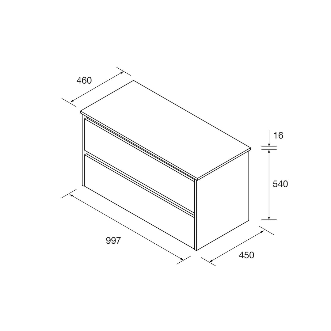 Salgar sg29f7d36feeddcf5d1354 SALGAR IMAGES AND SHEETS/01 Product Images/Bathroom Furniture/105508 Noja Wall Hung Vanity Unit with 2 Drawers & Worktop - White Satin/02.jpg