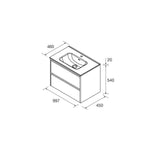 Load image into Gallery viewer, Salgar sg2a6e85d009a1e1866471 SALGAR IMAGES AND SHEETS/01 Product Images/Bathroom Furniture/118469 Noja Wall Hung Vanity Unit with 2 Drawers &amp; Basin - Grey Satin/02.jpg
