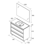 Load image into Gallery viewer, Salgar sg2b092b74ae0724af3c15 SALGAR IMAGES AND SHEETS/01 Product Images/Bathroom Furniture/113035 Attila Wall Hung Vanity Unit with 3 Drawers, Basin &amp; Mirror - White Satin/02.jpg
