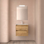 Load image into Gallery viewer, Salgar sg2b2b5fec4aa442db7a14 SALGAR IMAGES AND SHEETS/01 Product Images/Bathroom Furniture/106068 Noja Wall Hung Vanity Unit with 2 Drawers &amp; Basin - Africa Oak/01.jpg
