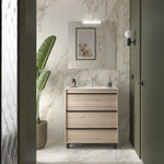 Load image into Gallery viewer, Salgar sg2b49a224fcf412f9f9f9 SALGAR IMAGES AND SHEETS/01 Product Images/Bathroom Furniture/105117 Attila Floor Standing Vanity Unit with 3 Drawers &amp; Basin - Natural/01.jpg
