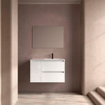 Load image into Gallery viewer, Salgar sg2e2803797873aa6afdda SALGAR IMAGES AND SHEETS/01 Product Images/Bathroom Furniture/118281 Noja Wall Hung Vanity Unit with 2 Drawers + 1 Door, Basin &amp; Mirror - White Gloss/01.jpg

