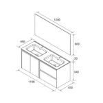 Load image into Gallery viewer, Salgar sg2f6a40af4df613049f04 SALGAR IMAGES AND SHEETS/01 Product Images/Bathroom Furniture/113413 Noja Wall Hung Vanity Unit with 2 Drawers +2 Doors, Basin &amp; Mirror - Green Satin/02.jpg

