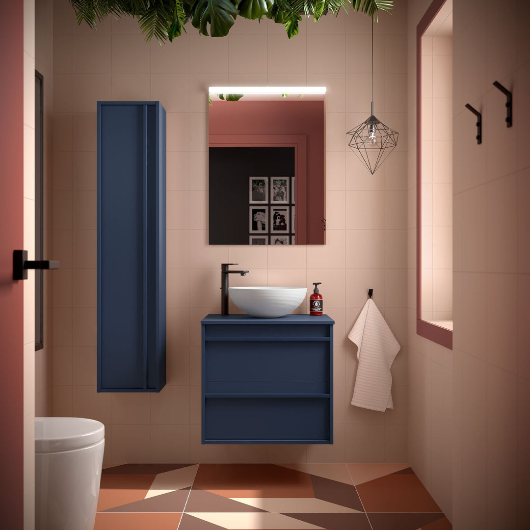 Salgar sg3011796a7b2539e8568f SALGAR IMAGES AND SHEETS/01 Product Images/Bathroom Furniture/104940 Attila Wall Hung Vanity Unit with Worktop - Blue Satin/01.jpg