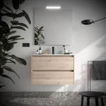 Load image into Gallery viewer, Salgar sg30c127b9f0a32bde9712 SALGAR IMAGES AND SHEETS/01 Product Images/Bathroom Furniture/106076 Noja Wall Hung Vanity Unit with 2 Drawers &amp; Basin - Natural/01.jpg

