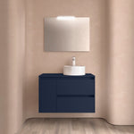 Load image into Gallery viewer, Salgar sg314bc8153c91ccc33640 SALGAR IMAGES AND SHEETS/01 Product Images/Bathroom Furniture/118264 Noja Wall Hung Vanity Unit with 2 Drawers + 1 Door &amp; Worktop - Blue Satin/01.jpg
