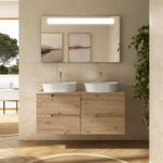 Load image into Gallery viewer, Salgar sg31dd158e1e65446ca069 SALGAR IMAGES AND SHEETS/01 Product Images/Bathroom Furniture/117955 Vima Wall Hung Vanity Unit with 4 Drawers &amp; Worktop - Montana Oak/01.jpg
