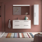Load image into Gallery viewer, Salgar sg32dfa2791db882871c07 SALGAR IMAGES AND SHEETS/01 Product Images/Bathroom Furniture/118727 Silane Wall Hung Vanity Unit with 4 Drawers &amp; Offset Basin - White Satin/01.jpg
