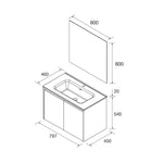 Load image into Gallery viewer, Salgar sg35357e1d728bb7075744 SALGAR IMAGES AND SHEETS/01 Product Images/Bathroom Furniture/113110 Noja Wall Hung Vanity Unit with 2 Doors, Basin &amp; Mirror - Walnut Maya/02.jpg
