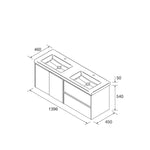 Load image into Gallery viewer, Salgar sg35562c007348d5479d47 SALGAR IMAGES AND SHEETS/01 Product Images/Bathroom Furniture/113461 Noja Wall Hung Vanity Unit with 2 Drawers +2 Doors &amp; Basin - Red Satin/02.jpg
