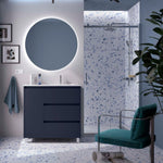 Load image into Gallery viewer, Salgar sg36ac947135634e448e7e SALGAR IMAGES AND SHEETS/01 Product Images/Bathroom Furniture/118304 Noja Floor Standing Vanity Unit with 3 Drawers + 1 Door, Basin &amp; Mirror - Blue Sati/01.jpg

