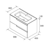 Load image into Gallery viewer, Salgar sg37e3f1d9504cd2e94393 SALGAR IMAGES AND SHEETS/01 Product Images/Bathroom Furniture/113500 Vima Wall Hung Vanity Unit with 2 Drawers &amp; Basin - Walnut Maya/02.jpg
