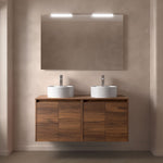 Load image into Gallery viewer, Salgar sg388d897a20ed0c143e76 SALGAR IMAGES AND SHEETS/01 Product Images/Bathroom Furniture/105569 Noja Wall Hung Vanity Unit with 4 Doors &amp; Worktop - Walnut Maya/01.jpg
