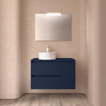 Load image into Gallery viewer, Salgar sg392270626d63341bc081 SALGAR IMAGES AND SHEETS/01 Product Images/Bathroom Furniture/118254 Noja Wall Hung Vanity Unit with 2 Drawers + 1 Door &amp; Worktop - Blue Satin/01.jpg
