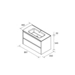 Load image into Gallery viewer, Salgar sg3a5785722689a04a7b2f SALGAR IMAGES AND SHEETS/01 Product Images/Bathroom Furniture/106079 Noja Wall Hung Vanity Unit with 2 Drawers &amp; Basin - White Gloss/02.jpg
