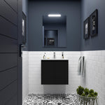 Load image into Gallery viewer, Salgar sg3ba5c51fd41b8d454b54 SALGAR IMAGES AND SHEETS/01 Product Images/Bathroom Furniture/105032 Noja Wall Hung Vanity Unit with 2 Doors &amp; Basin - Black Satin/01.jpg
