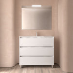 Load image into Gallery viewer, Salgar sg3c8fdecc73c3c6d3be34 SALGAR IMAGES AND SHEETS/01 Product Images/Bathroom Furniture/113334 Noja Wall Hung Vanity Unit with 3 Drawers, Basin &amp; Mirror - White Gloss/01.jpg
