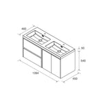Load image into Gallery viewer, Salgar sg3c9eb388884d112991a4 SALGAR IMAGES AND SHEETS/01 Product Images/Bathroom Furniture/118578 Noja Wall Hung Vanity Unit with 2 Drawers +2 Doors &amp; Basin - Grey Satin/02.jpg
