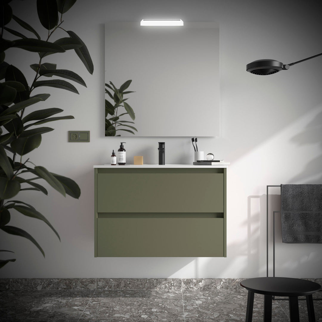 Salgar sg3d15d77b369728cfb069 SALGAR IMAGES AND SHEETS/01 Product Images/Bathroom Furniture/106083 Noja Wall Hung Vanity Unit with 2 Drawers & Basin - Green Satin/01.jpg