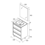Load image into Gallery viewer, Salgar sg3f01f3133e5c903f6cfb SALGAR IMAGES AND SHEETS/01 Product Images/Bathroom Furniture/118009 Attila Wall Hung Vanity Unit with 2 Drawers, Basin &amp; Mirror - Grey Satin/02.jpg
